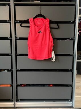 Adidas Red Power 3-Stripes Racerback Bra Tank Top